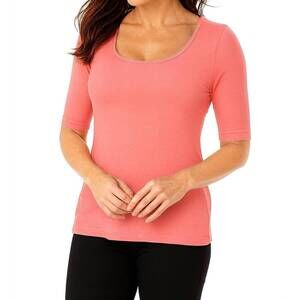 NEW ANGEL APPAREL short sleeve scoop neck tee in raspberry